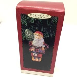 Woodland Santa - Hallmark Keepsake Ornament - 1996 - Pressed Tin